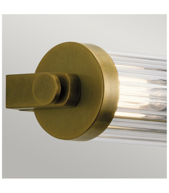 Wall light Bathroom Kichler Steel, transparent fluted glass Natural brass