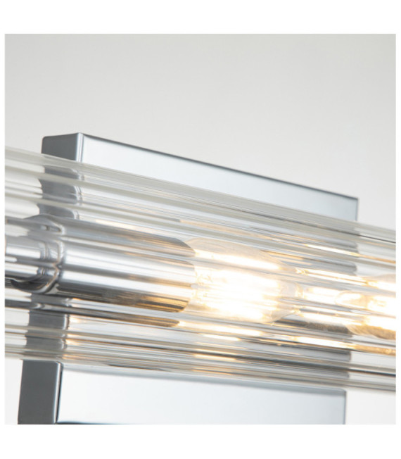 Wall light Bathroom Kichler Steel, transparent fluted glass Polished chrome