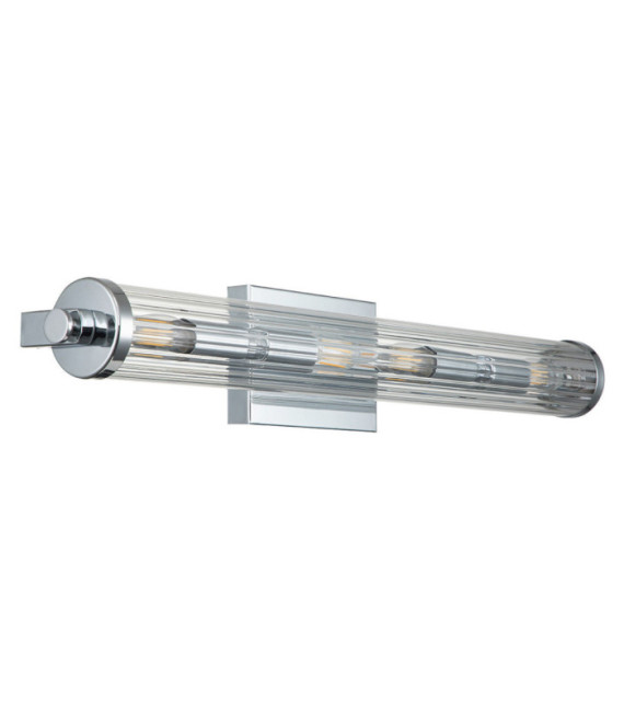 Wall light Bathroom Kichler Steel, transparent fluted glass Polished chrome