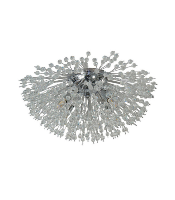 Sunburst Ceiling Light Mild Steel, Clear Glass, Chrome