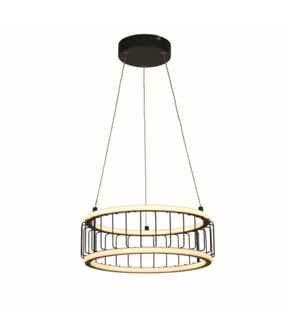 Lampada a sospensione Circolo LED Alluminio, acciaio dolce Bianco, nero sabbia