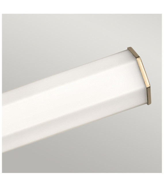 Wall light Bathroom Hinkley Steel, opal frosted glass Brass Heritage