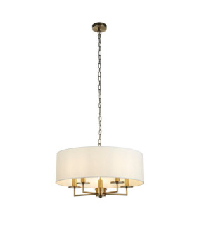 Knightsbridge Pendelleuchte, Weichstahl, antikes Messing
