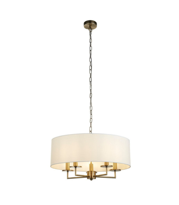 Lampada a sospensione Knightsbridge in acciaio dolce, ottone anticato