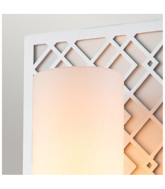 Lampada da parete per bagno Ziggy in vetro, acciaio laccato argento