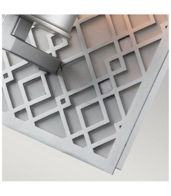Lampada da parete per bagno Ziggy in vetro, acciaio laccato argento