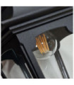 Parish exterior pendant light Glass, cast aluminum Black