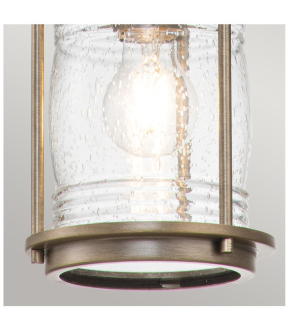 Suspension extérieur Kichler Aluminium,laiton,verre grainé transparent Bronze bruni