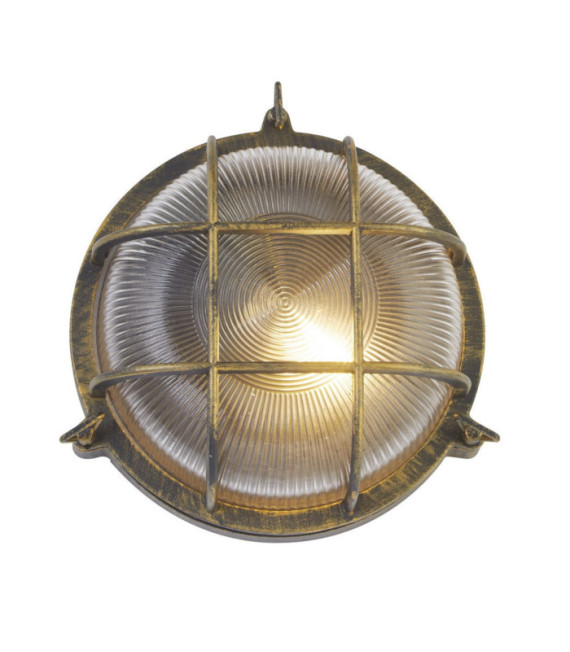 Bulkhead Stehleuchte für den Außenbereich, klares Aluminium, Schwarzgold