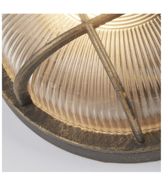 Lámpara de pie para exterior Bulkhead Aluminio transparente, negro dorado
