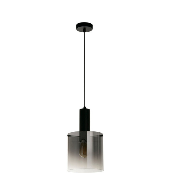 Pendelleuchte Schweden Weichstahl, schwarzes Glas