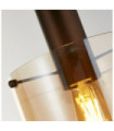 Sweden pendant light Mild steel, Brown glass