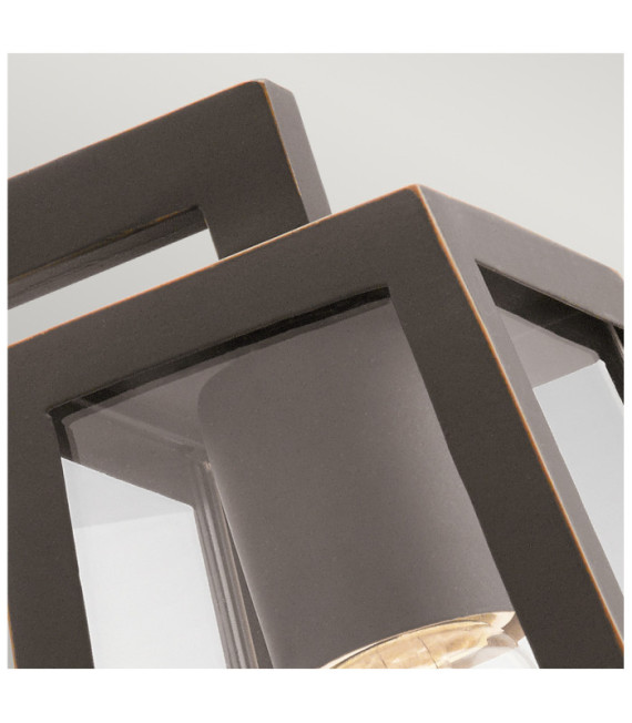Lampada da parete per esterni Kichler in vetro, alluminio lucidato bronzo