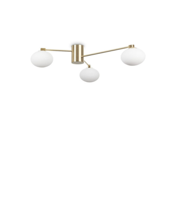 HERMES Plafoniera Vetro, Metallo Ottone