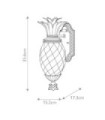 Plantation outdoor wall light Amber optical glass etched inside, aluminum Burnished bronze