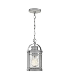 Exterior pendant light Quoizel Aluminum, steel, transparent grained glass Industrial aluminum