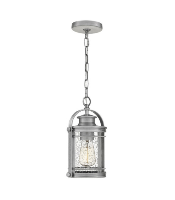 Exterior pendant light Quoizel Aluminum, steel, transparent grained glass Industrial aluminum