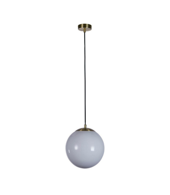 Atom Pendelleuchte Weichstahl, Glas Messing