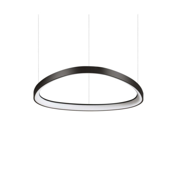 Lampada a sospensione LED Gemini in metallo, plastica nera