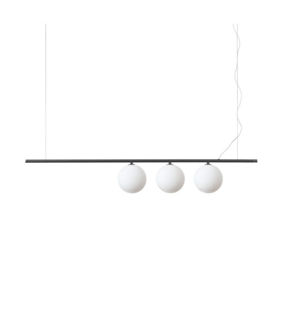 PERLINE Pendant Lamp Glass, Black Metal