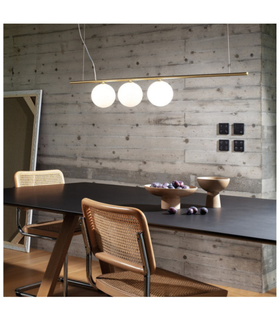 PERLINE Pendant Lamp Glass, Metal Brass