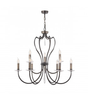 Lámpara colgante Pimlico, bronce oscuro, 6 bombillas