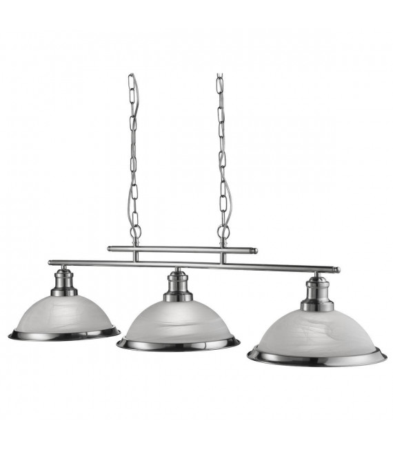 Bistro 3-Licht-Bar aus Satin Silber und saurem Glas