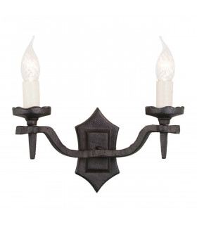Pfarrwandlampe, schwarzes Schmiedeeisen, 1 Glühbirne