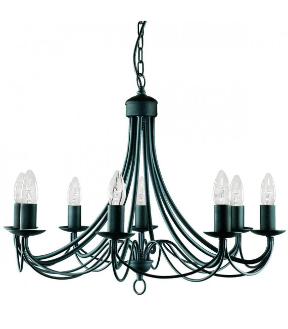 Lámpara colgante 8 bombillas Maypole, negro mate