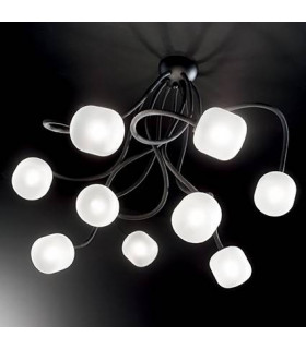 Plafonnier Noir OCTOPUS 9 ampoules