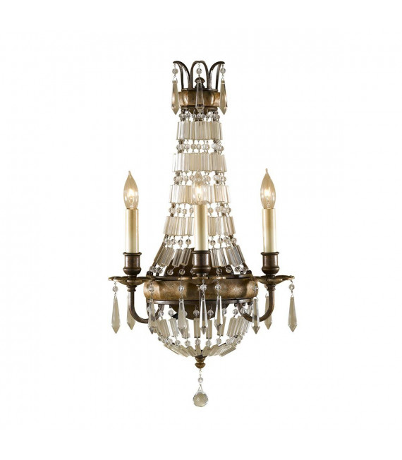 Bellini Pendelleuchte, oxidierte Bronze und Kristall, 4 Glühbirnen