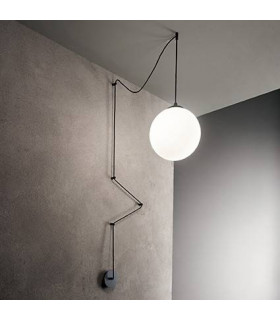 Lampada a sospensione nera BOA 1 lampadina