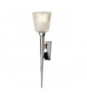 Verity Badezimmer Wandleuchte aus poliertem Chrom, Glas
