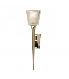 Verity Badezimmerleuchte aus poliertem Gold, Glas