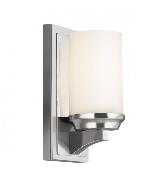 Lampada da parete Amalia, cromo lucido e vetro opale 24,1 cm