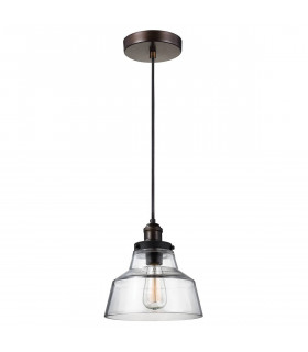 Lampada a sospensione Baskin, ottone invecchiato verniciato / zinco, vetro