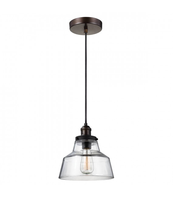 Baskin Pendelleuchte, gealtertes Messing / Zink, Glas