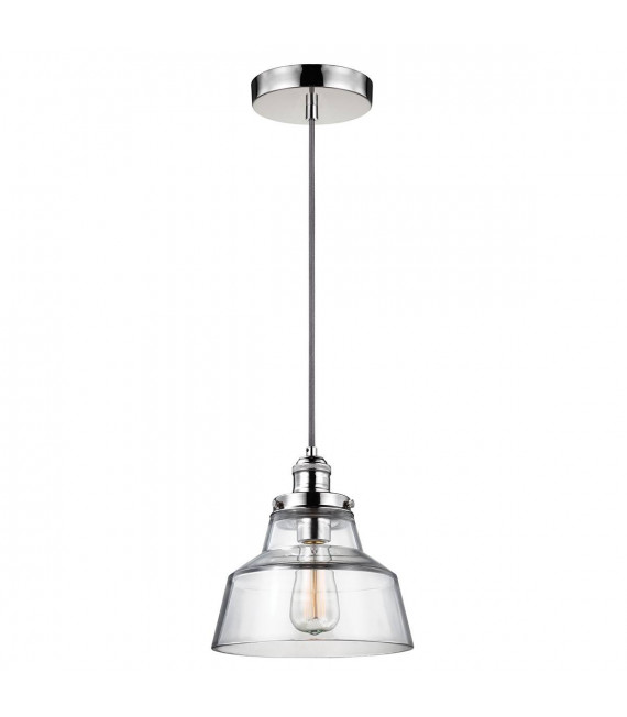 Baskin Pendelleuchte, poliertes Nickel, Glas