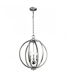 Corinne Pendelleuchte, mittel, poliertes Nickel, 3 Lichter