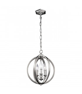 Corinne Pendelleuchte, kleines, poliertes Nickel, 3 Lichter