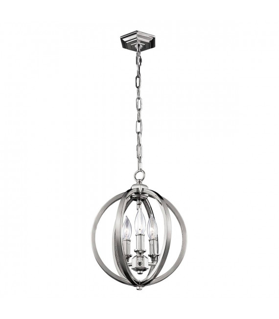 Corinne Pendelleuchte, kleines, poliertes Nickel, 3 Lichter