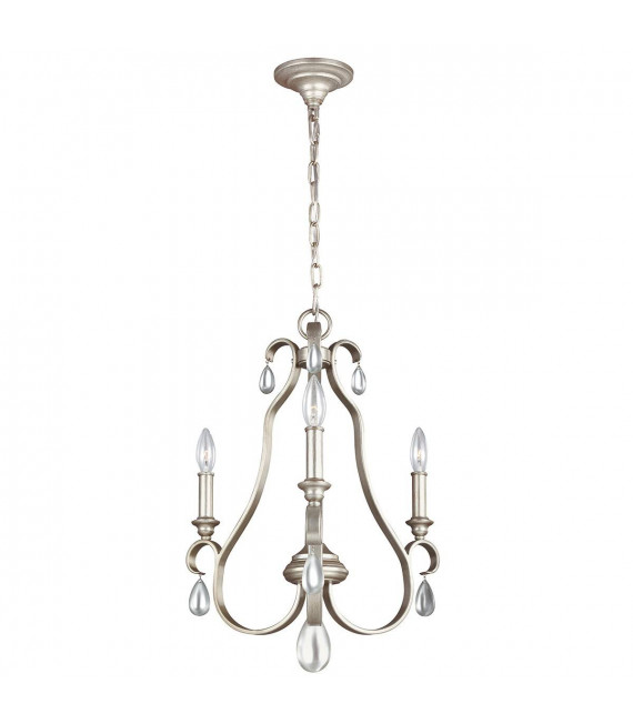 Dewitt Pendelleuchte, Silber mit goldenem Finish, 3 Glühbirnen