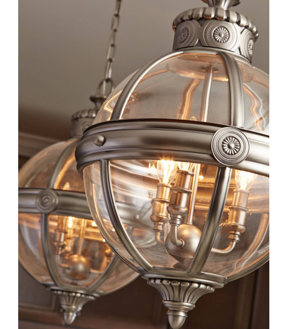 Suspension Adams, nickel antique, 3 ampoules