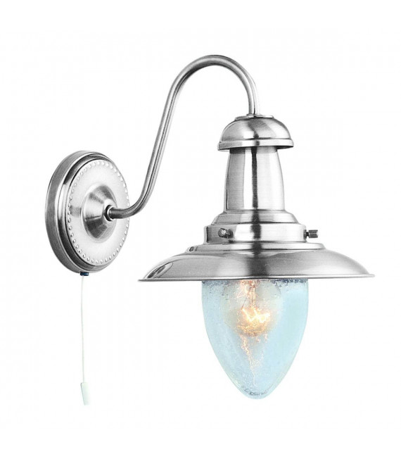 Aplique de pescador, plata satinada y cristal