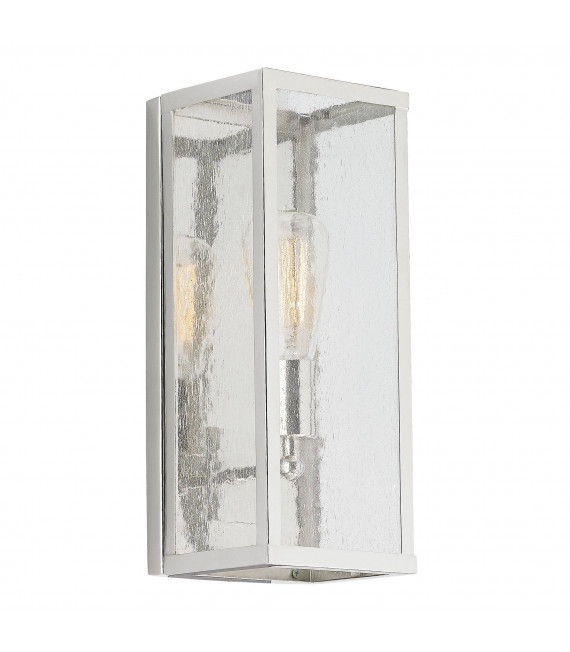 Lampada a sospensione Harrow, nickel lucido e vetro, medio