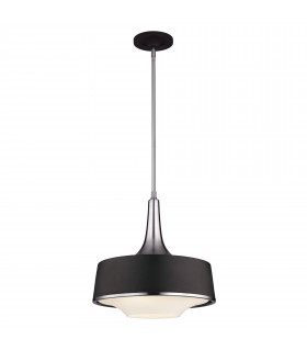 Lampada a sospensione Holloway, acciaio spazzolato e vetro opale, bianco, 1 lampadina