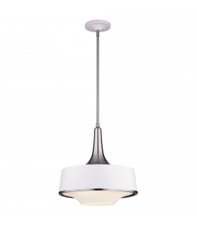 Lampada a sospensione Holloway, acciaio spazzolato e vetro opale, nero, 4 lampadine