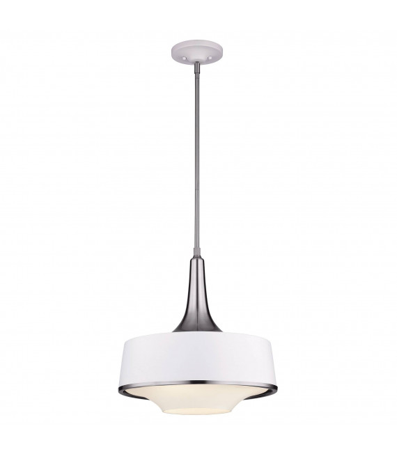 Lampada a sospensione Holloway, acciaio spazzolato e vetro opale, nero, 4 lampadine