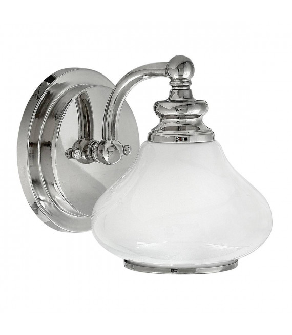 Ainsley Badezimmer Wandleuchte, Chrom poliert, Opalglas, LED
