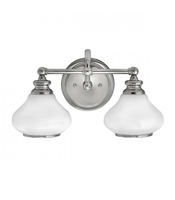 Ainsley Badezimmer Wandleuchte, Chrom poliert, Opalglas, 2 LEDs